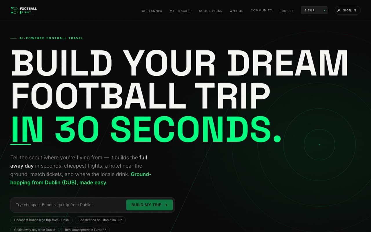 Screenshot of FootballFirst